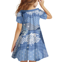 Blue Palaka Japanese Patterns Family Matching Off Shoulder Maxi Dress and Hawaiian Shirt Asanoha Seigaiha Sakura Motif LT14 - Polynesian Pride