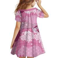 Pink Palaka Japanese Patterns Family Matching Off Shoulder Maxi Dress and Hawaiian Shirt Asanoha Seigaiha Sakura Motif LT14 - Polynesian Pride