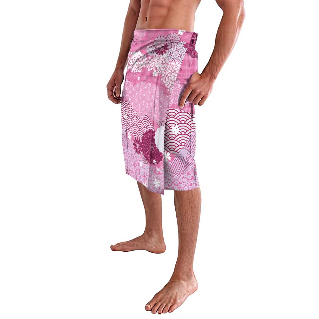 Pink Palaka Japanese Patterns Lavalava Asanoha Seigaiha Sakura Motif LT14 - Polynesian Pride