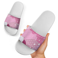 Pink Palaka Japanese Patterns Slide Sandals Asanoha Seigaiha Sakura Motif LT14 - Polynesian Pride
