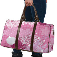 Pink Palaka Japanese Patterns Travel Bag Asanoha Seigaiha Sakura Motif LT14 - Polynesian Pride