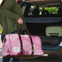Pink Palaka Japanese Patterns Travel Bag Asanoha Seigaiha Sakura Motif LT14 - Polynesian Pride