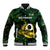 Personalised Solomon Islands Western Province Day Baseball Jacket Sea Turtle Mix Polynesian Hibiscus Pattern LT14 Unisex Green - Polynesian Pride