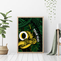 Personalised Solomon Islands Western Province Day Canvas Wall Art Sea Turtle Mix Polynesian Hibiscus Pattern LT14 - Polynesian Pride