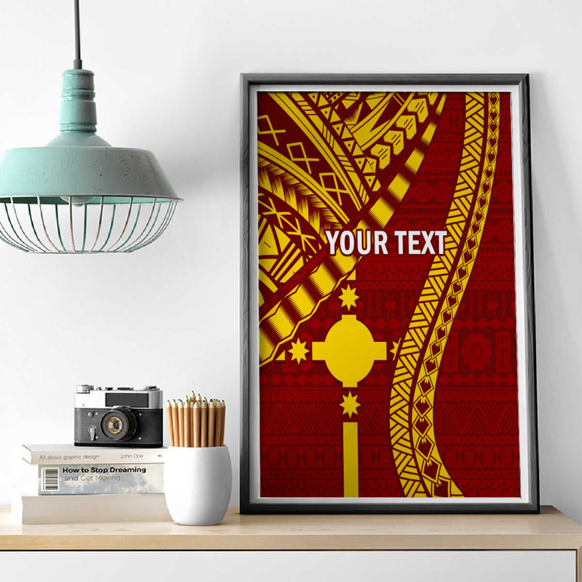 Personalised Fiji Rotuma Canvas Wall Art Fijian Tapa Pattern LT14 - Polynesian Pride