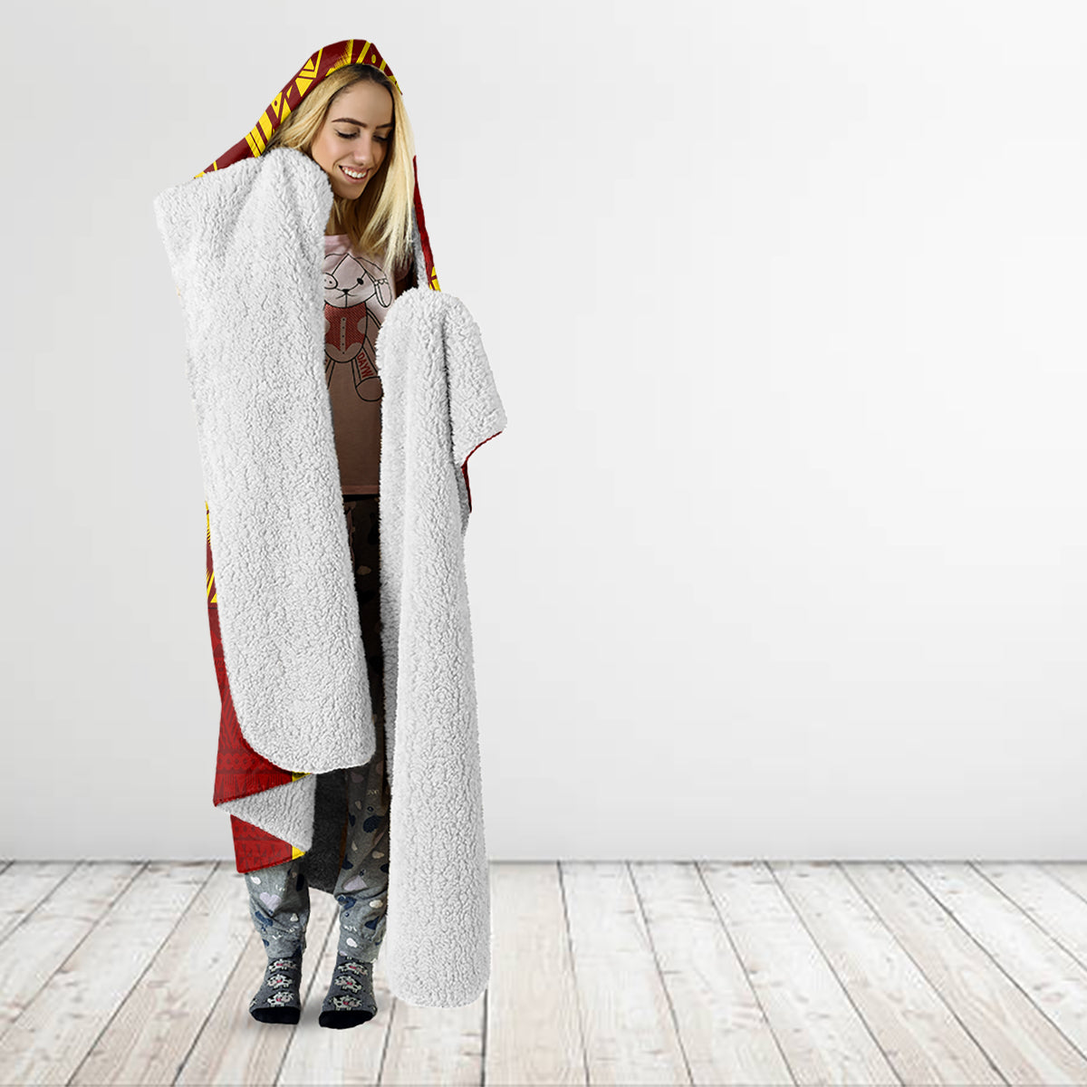 Personalised Fiji Rotuma Hooded Blanket Fijian Tapa Pattern LT14 - Polynesian Pride
