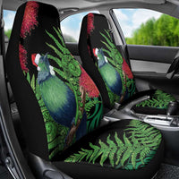 New Zealand Tui Bird Christmas Car Seat Cover Maori Fern Mix Pohotukawa LT14 - Polynesian Pride