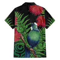 New Zealand Tui Bird Christmas Family Matching Puletasi and Hawaiian Shirt Maori Fern Mix Pohotukawa LT14 - Polynesian Pride