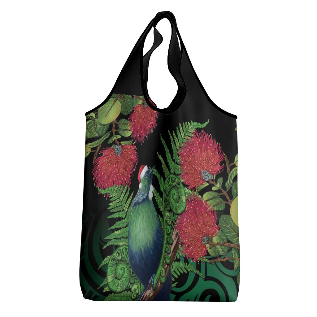 New Zealand Tui Bird Christmas Grocery Bag Maori Fern Mix Pohotukawa LT14 - Polynesian Pride