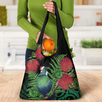 New Zealand Tui Bird Christmas Grocery Bag Maori Fern Mix Pohotukawa LT14 - Polynesian Pride