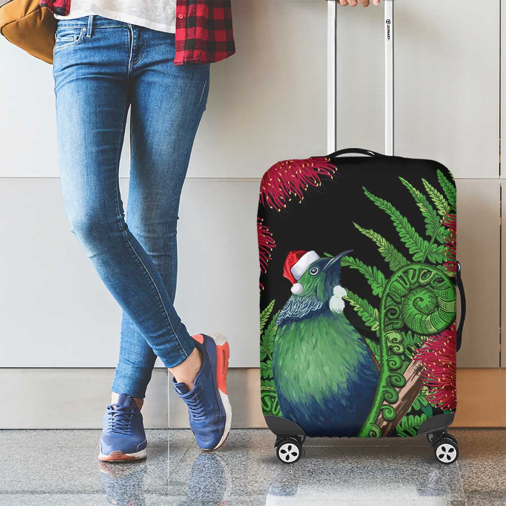 New Zealand Tui Bird Christmas Luggage Cover Maori Fern Mix Pohotukawa LT14 - Polynesian Pride