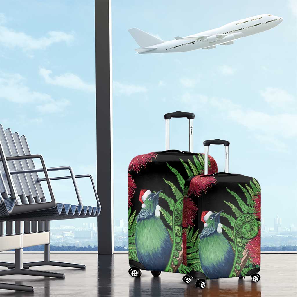 New Zealand Tui Bird Christmas Luggage Cover Maori Fern Mix Pohotukawa LT14 - Polynesian Pride