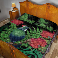 New Zealand Tui Bird Christmas Quilt Bed Set Maori Fern Mix Pohotukawa LT14 - Polynesian Pride