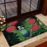 New Zealand Tui Bird Christmas Rubber Doormat Maori Fern Mix Pohotukawa LT14 - Polynesian Pride