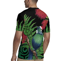 New Zealand Tui Bird Christmas Rugby Jersey Maori Fern Mix Pohotukawa LT14 - Polynesian Pride