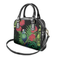New Zealand Tui Bird Christmas Shoulder Handbag Maori Fern Mix Pohotukawa LT14 - Polynesian Pride