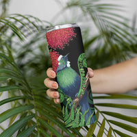 New Zealand Tui Bird Christmas Skinny Tumbler Maori Fern Mix Pohotukawa LT14 - Polynesian Pride