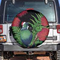 New Zealand Tui Bird Christmas Spare Tire Cover Maori Fern Mix Pohotukawa LT14 Black - Polynesian Pride