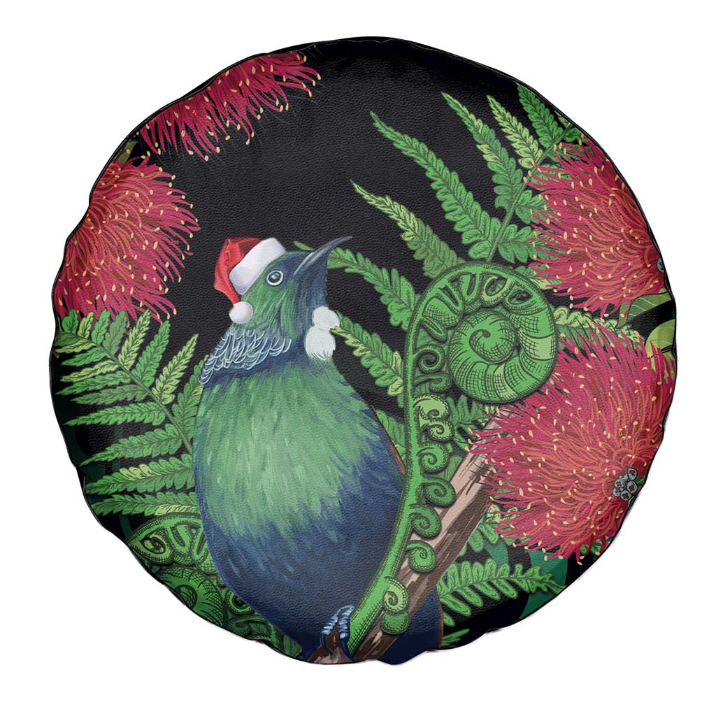 New Zealand Tui Bird Christmas Spare Tire Cover Maori Fern Mix Pohotukawa LT14 - Polynesian Pride
