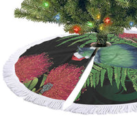 New Zealand Tui Bird Christmas Tree Skirt Maori Fern Mix Pohotukawa LT14 - Polynesian Pride