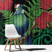 New Zealand Tui Bird Christmas Window Curtain Maori Fern Mix Pohotukawa LT14 - Polynesian Pride