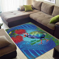 New Zealand Takahe Christmas Area Rug Maori Fern Mix Pohotukawa LT14 - Polynesian Pride