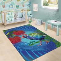 New Zealand Takahe Christmas Area Rug Maori Fern Mix Pohotukawa LT14 - Polynesian Pride