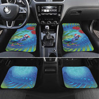 New Zealand Takahe Christmas Car Mats Maori Fern Mix Pohotukawa LT14 Set 4pcs Blue - Polynesian Pride
