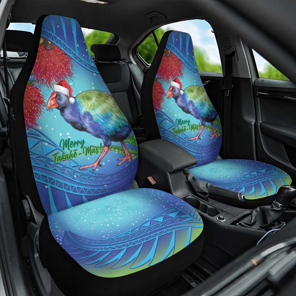 New Zealand Takahe Christmas Car Seat Cover Maori Fern Mix Pohotukawa LT14 One Size Blue - Polynesian Pride