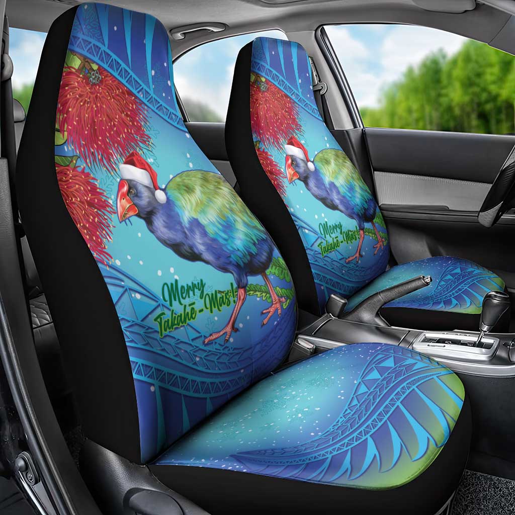 New Zealand Takahe Christmas Car Seat Cover Maori Fern Mix Pohotukawa LT14 - Polynesian Pride