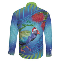 New Zealand Takahe Christmas Family Matching Summer Maxi Dress and Hawaiian Shirt Maori Fern Mix Pohotukawa LT14 - Polynesian Pride
