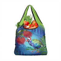 New Zealand Takahe Christmas Grocery Bag Maori Fern Mix Pohotukawa LT14 1-pack One Size Blue - Polynesian Pride