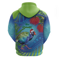 New Zealand Takahe Christmas Hoodie Maori Fern Mix Pohotukawa LT14 - Polynesian Pride