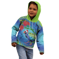 New Zealand Takahe Christmas Kid Hoodie Maori Fern Mix Pohotukawa LT14 - Polynesian Pride