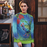 New Zealand Takahe Christmas Ugly Christmas Sweater Maori Fern Mix Pohotukawa LT14 - Polynesian Pride