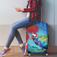 New Zealand Takahe Christmas Luggage Cover Maori Fern Mix Pohotukawa LT14 - Polynesian Pride