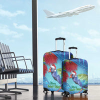 New Zealand Takahe Christmas Luggage Cover Maori Fern Mix Pohotukawa LT14 - Polynesian Pride