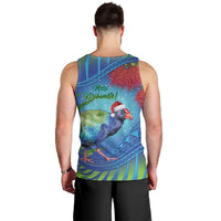 New Zealand Takahe Christmas Men Tank Top Maori Fern Mix Pohotukawa
