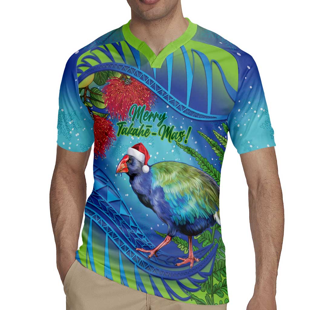 New Zealand Takahe Christmas Rugby Jersey Maori Fern Mix Pohotukawa LT14 - Polynesian Pride