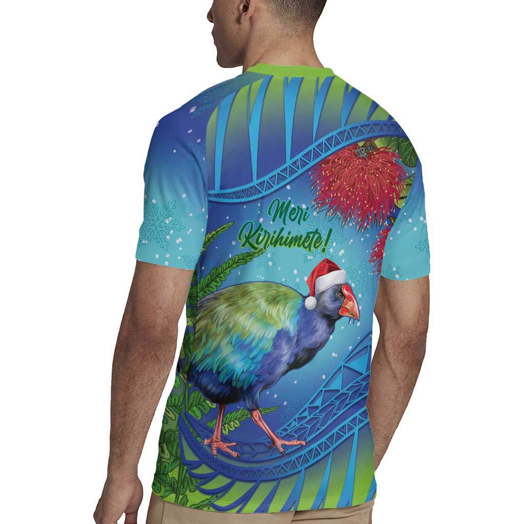 New Zealand Takahe Christmas Rugby Jersey Maori Fern Mix Pohotukawa LT14 - Polynesian Pride