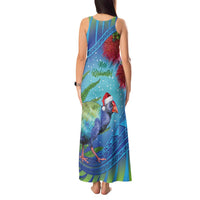 New Zealand Takahe Christmas Tank Maxi Dress Maori Fern Mix Pohotukawa LT14 - Polynesian Pride