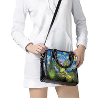 Personalised Jumping Kakapo Christmas Shoulder Handbag New Zealand Fern - Starry Night Style