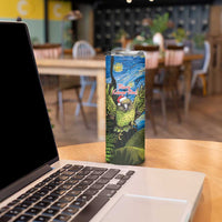 Personalised Jumping Kakapo Christmas Skinny Tumbler New Zealand Fern - Starry Night Style LT14 - Polynesian Pride