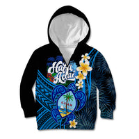 Hafa Adai Guam Kid Hoodie Guahan Sea Turtle Tropical Style LT14 Zip Hoodie Blue - Polynesian Pride