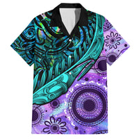 New Zealand Paua Shell With Australia Opal Unique Combine Family Matching Puletasi Dress and Hawaiian Shirt LT14 Dad's Shirt - Short Sleeve Green - Polynesian Pride