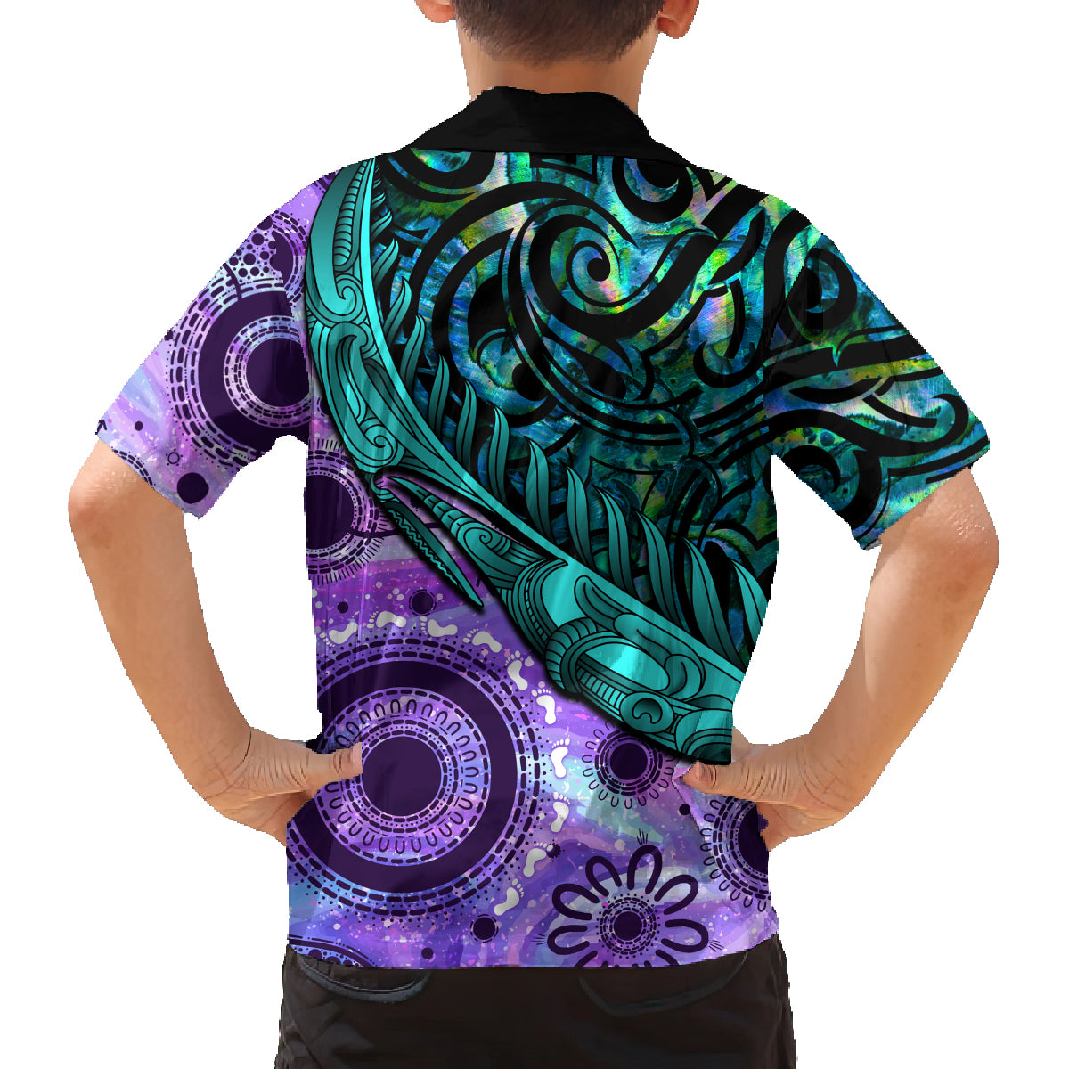 New Zealand Paua Shell With Australia Opal Unique Combine Family Matching Tank Maxi Dress and Hawaiian Shirt LT14 - Polynesian Pride