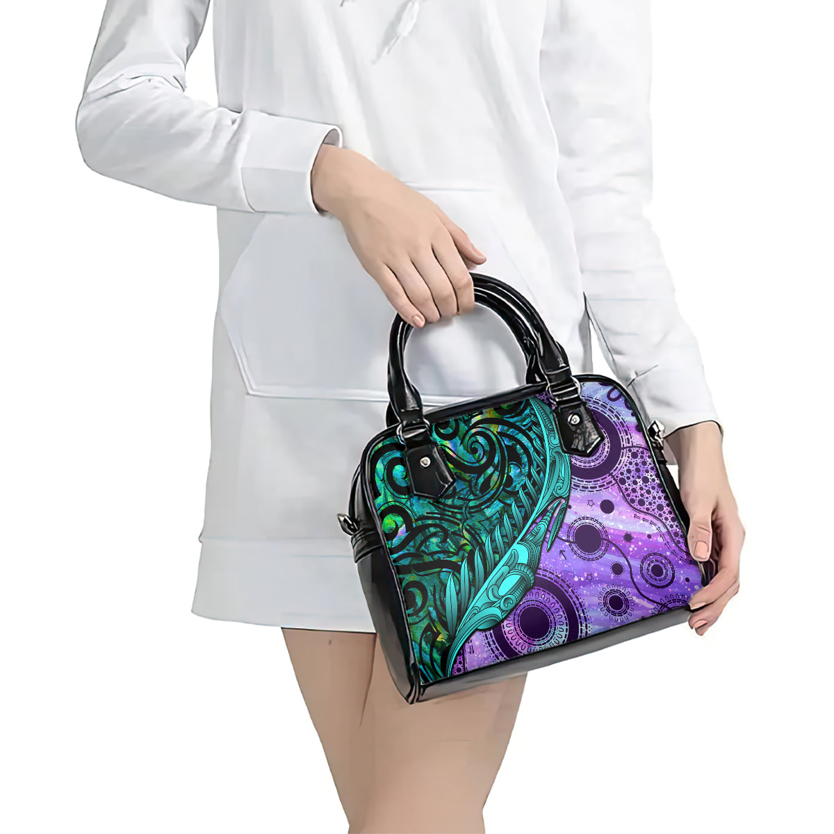 New Zealand Paua Shell With Australia Opal Unique Combine Shoulder Handbag LT14 - Polynesian Pride