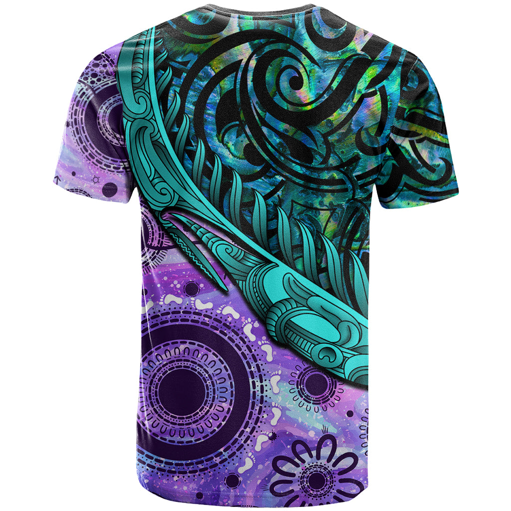 New Zealand Paua Shell With Australia Opal Unique Combine T Shirt LT14 - Polynesian Pride