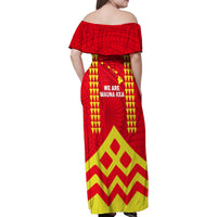 Hawaii Mauna Kea Family Matching Off Shoulder Maxi Dress and Hawaiian Shirt Hawaiian Kakau Tribal Pattern LT14 - Polynesian Pride