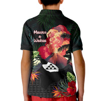 Hawaii Mauna Kea Kid Polo Shirt White Mountain With Nene Tropical Vibes LT14 - Polynesian Pride